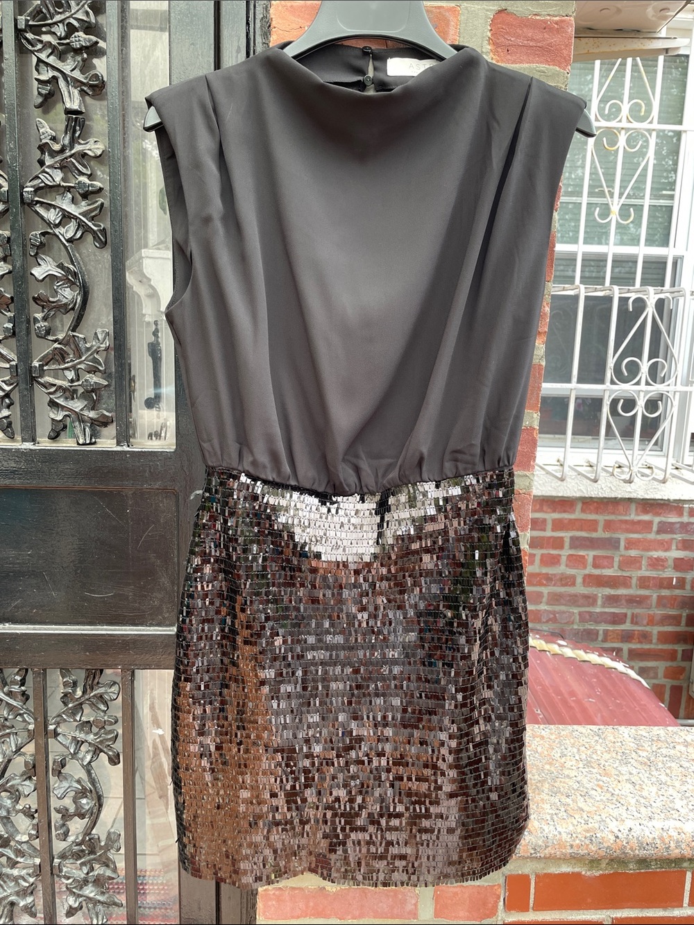 Astr Black Sequin Mini Dress